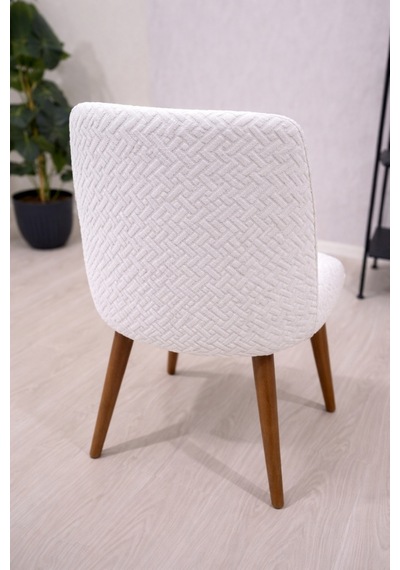 Mutfak Sandalye Kılıfı Büyük Oval Jakar Yıkanabilir Streç Lastikli Sandalye Örtüsü 1 Adet Krem - 814325519 Krem