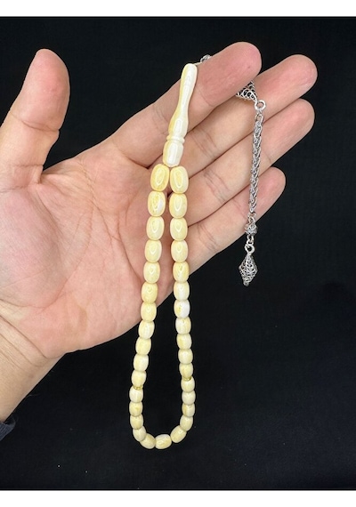 Beyrut Damla Kehribar Beyaz Hamur Kapsül Kesim 12mmx8mm T-673
