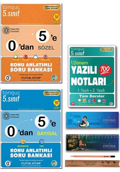 Tonguç Akademi 5. Sınıf 0 Dan 5 E Konu Anlatımlı Soru Bankası Tüm Dersler - 1. Dönem Yazılı Notları Set 3 Kitap
