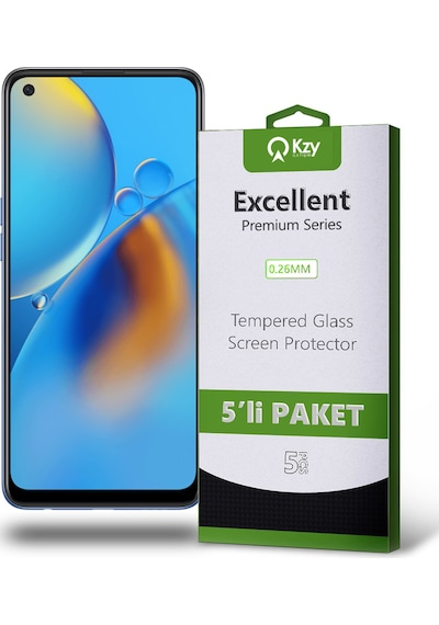 Oppo A74 4G ile Uyumlu Kırılmaz Temperli Ekran Koruyucu Cam Ekonomik 5'li Paket