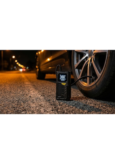 Taşınabilir Hava Pompası 150 Psı Kablosuz Kompresör 4000 Mah Powerbank Led Işıklı Oto Pompası