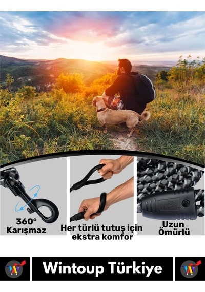 Özel Yüksek Kaliteli Ekstra Kalın Dağcı Dokuma İpli Esnek Yansıtma Reflektörlü Köpek Tasması 130 Cm Çok Renkli