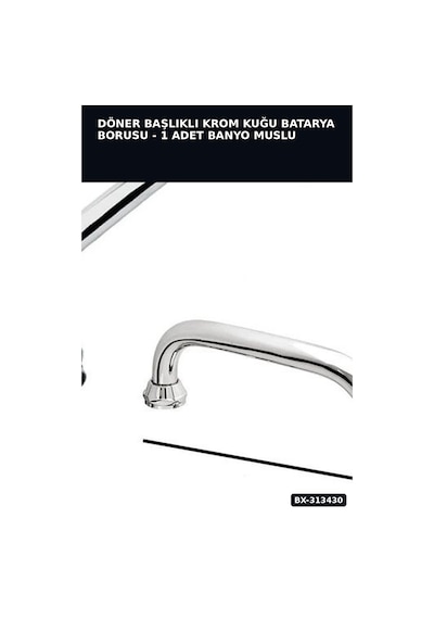 Bay Döner Başlıklı Krom Kuğu Batarya Borusu - 1 Adet Banyo Musluk Aksesuarı Bx-313430 Najmaddin Standart