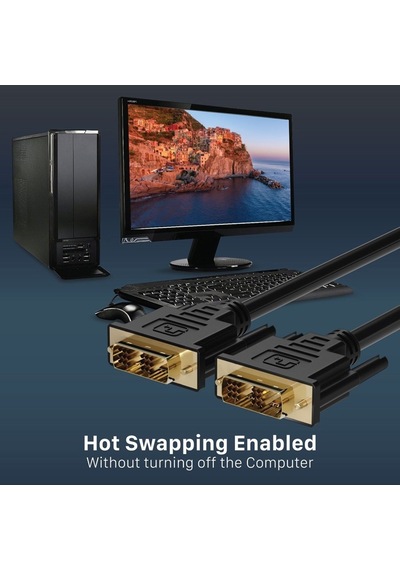 Dvi To Dvi 18+1 Kablo Ara Bağlantı Dvi-D 1.8M Monitör Tv Bağlama