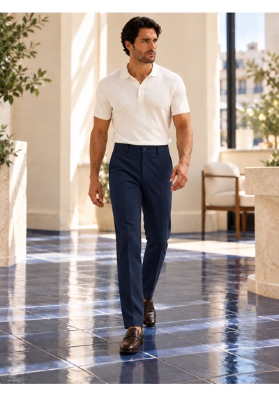 Danger Erkek Comfort Fit Dokulu Chino Pantolon Lacivert 0173dngr
