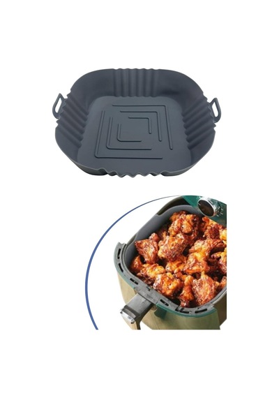 Tr Renkli Isıya Dayanıklı Yıkanılabilir Silikon -airfryer Kare Model Pişirme Matı 20 Cm