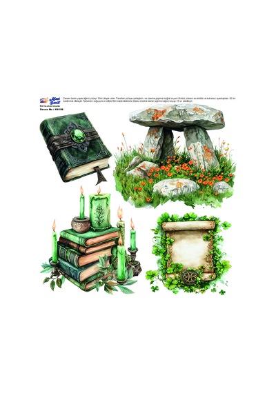 Mavi Sanat Ütü İle Rub On Transfer Kağıdı 30 30 Cm Model No: K0186