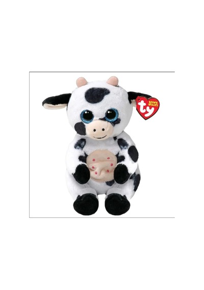 Ty Beanie Bellies Oturan Peluş İnek Herdly 21 Cm Beyaz