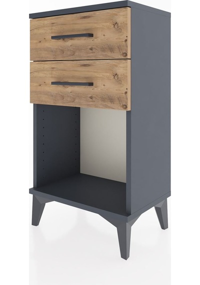 Arges Komodin 4 Çekmeceli 44x30x80 Antrasit-çam Antrasit