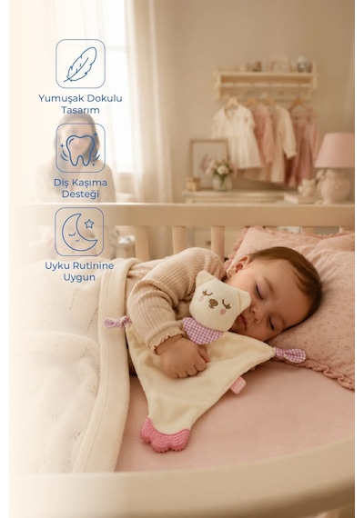 Babyjem Diş Kaşıyıcılı Sevimli Uyku Arkadaşım Pembe