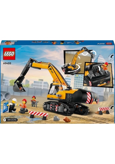 LEGO® City Sarı İnşaat Ekskavatörü 60420 - 8 Yaş & Üzeri Çocuklar için Yaratıcı Oyuncak Yapım Seti (633 Parça)