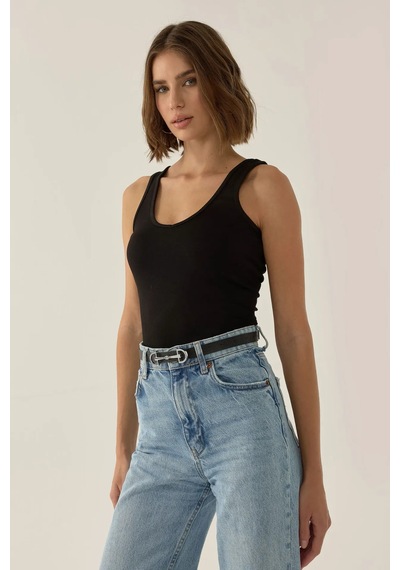 Hiccup Erin V Yaka Crop Top Siyah