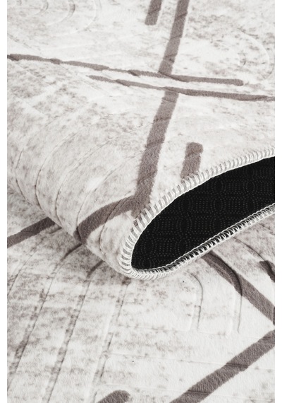 Villadia Home Textile Kaymaz Taban Dört Mevsim Emboss Baskılı Yıkanabilir Kesme Koridor Mutfak Salon Yatak Oturma Ve Oda Yolluk Halı Gri
