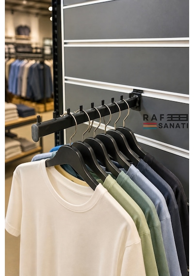 5 Adet - Kanallı Pano Baston Askılık 40 Cm Alüminyum Panel Uyumlu Mağaza Raf Askı Aparatı Siyah