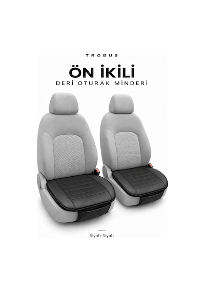 Audi A4 2001-2004 Çizgili Suni Deri 3'lü Minder Siyah