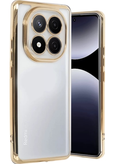 Newface Xiaomi Redmi Note 14 Pro 4g Kılıf Razer Lensli Silikon - Gold Altın