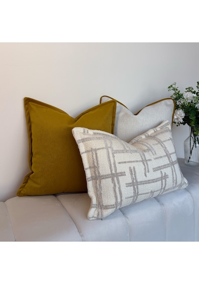 "marlow" Kulaklı Dekoratif Kırlent Kılıfı - 45x45 Hardal