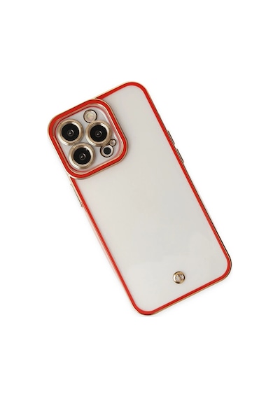 Cosmotex Newface Apple, Uyumlu iPhone 13 Pro Kılıf Liva Lens Silikon - Kırmızı