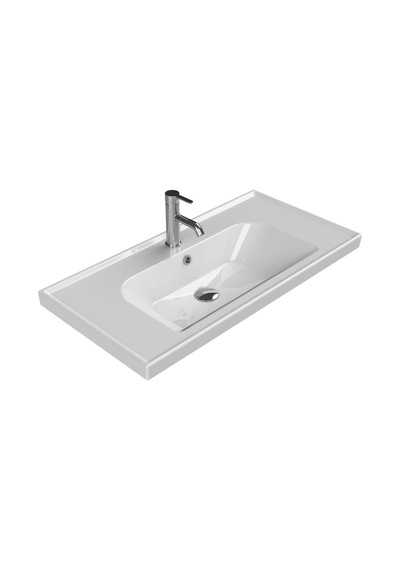 Turkuaz Cerastyle Frame Etajer Uyumlu Beyaz Lavabo 90x45 Cm 031300-u Beyaz