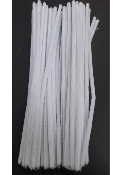 Şönil Renkli A024 Beyaz 30 Cm 100 Adet Beyaz 30 Cm Renkli Tüylü Tel 100 Li Beyaz