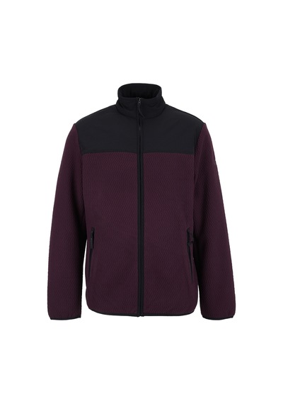 Discovery Expedition D6wm-swt3746 Mor Dik Yaka Jakarlı Erkek Polar Sweatshırt Mürdüm