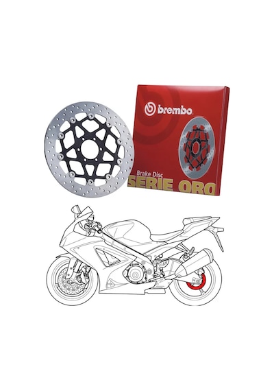 Brembo 68b40738 Vespa Vespa Gtv 250 Ön & Arka Fren Diski 2006-2009