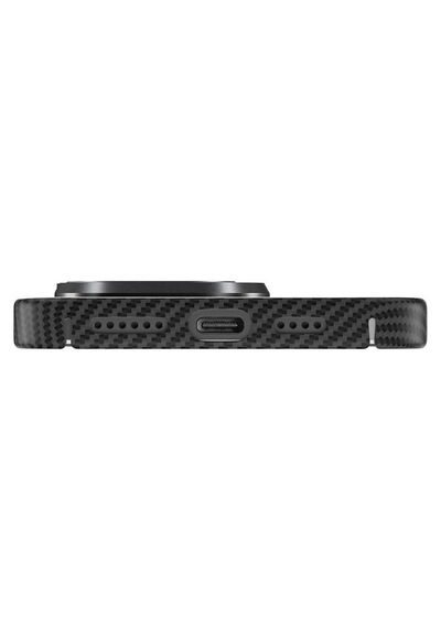 Apple Uyumlu iPhone 15 Pro Max Zore Magsafe Şarj Özellikli 600d Kevlar Zore Krek Karbon Standlı Kılıf-siyah Siyah Siyah
