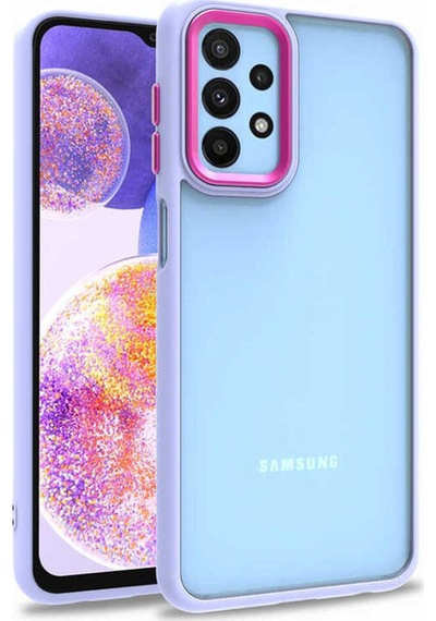 Galaxy A23 Kılıf Zore Flora Kapak Lila
