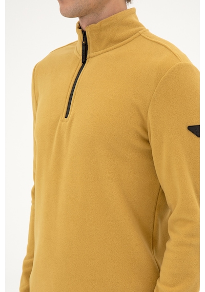 U.S. Polo Assn. Erkek Regular Fit Hardal Polar Yarım Fermuarlı Basic Sweatshirt 50313777-VR151