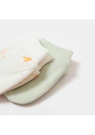 Biorganic Tiny Birds 2'li Bebek Eldiveni 72217 Ekru - Yeşil