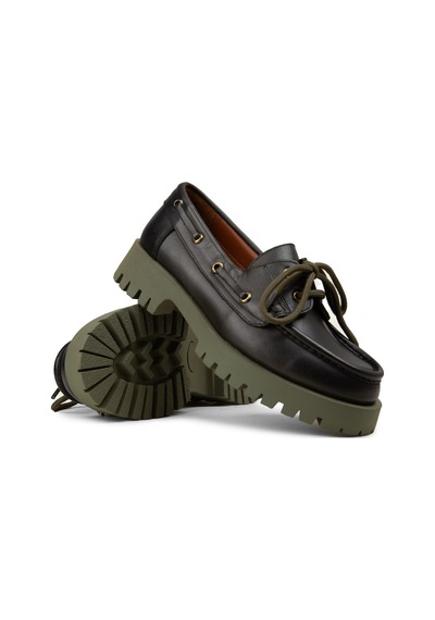 Deery Kadın Hakiki Deri Yeşil Marin Loafer - 02036zyslc02