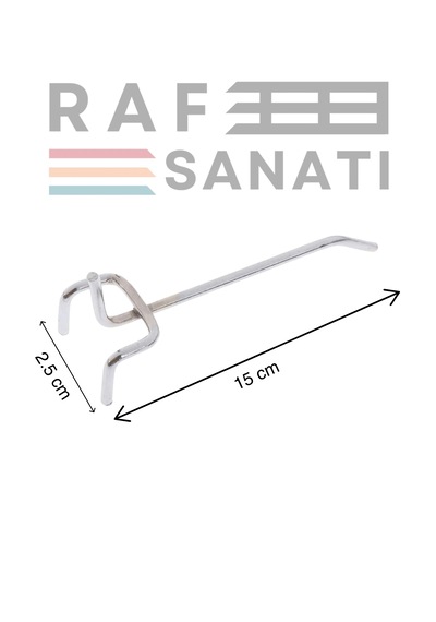 25 Adet Fon Kancası 15 Cm Delikli Pano Kancası - Askı Kanca Raf Galvaniz