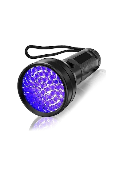 Tarez Ultraviyole Mor Işık Uv 51 Led 395 NM El Feneri Siyah