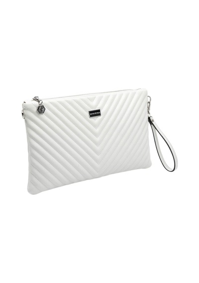 Silver Polo Crash Beyaz Kapitone V Kadın Portföy Ve Clutch El Çantası Sp1034