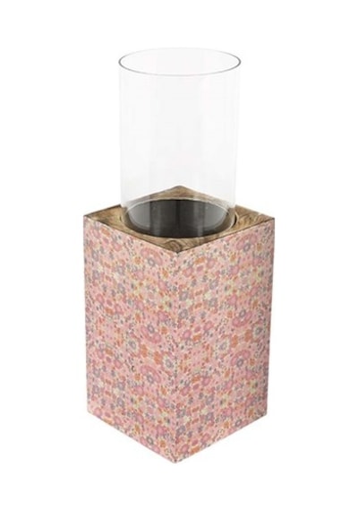 Vitale Şiva Çiçek Desenli Pembe Mumluk 18X31 CM Ak.Fq0024