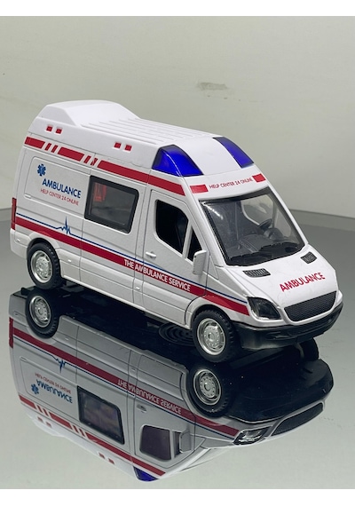 Sesli Işıklı Ambulans Metal Oyuncak Araba