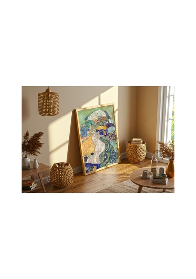 Klimt Bebek Çerçevesiz Poster 30x42 Cm A3 Tablo Art Nouveau Duvar Dekoru Mat Fotoğraf Kağıdı