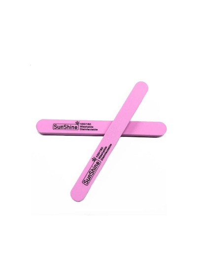 Koodmax Aşınmaya Dayanıklı Kumlu Çift Taraflı Tırnak Törpüsü Düz 100/180 Pembe 5'li
