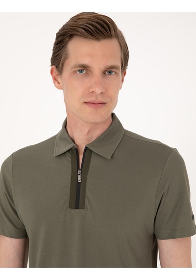 Pierre Cardin Erkek Haki Tişört 50302623-vr027 Haki