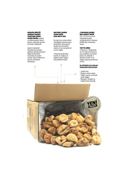 Naturel Jumbo Kuru İncir 3kg 3 KG