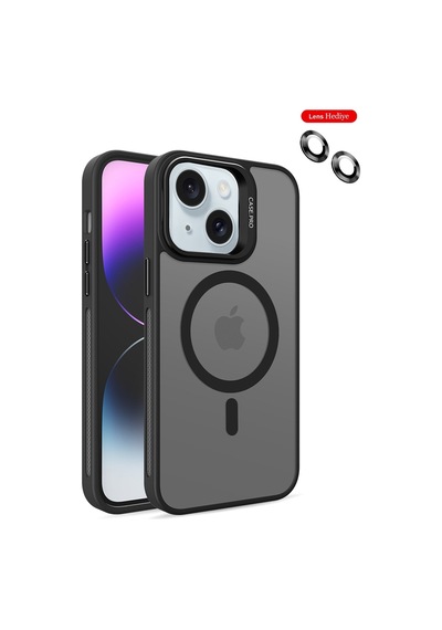 Joko iPhone 14 Kılıf Flet Lens Magsafe Kapak Glblseme - 20 - Siyah