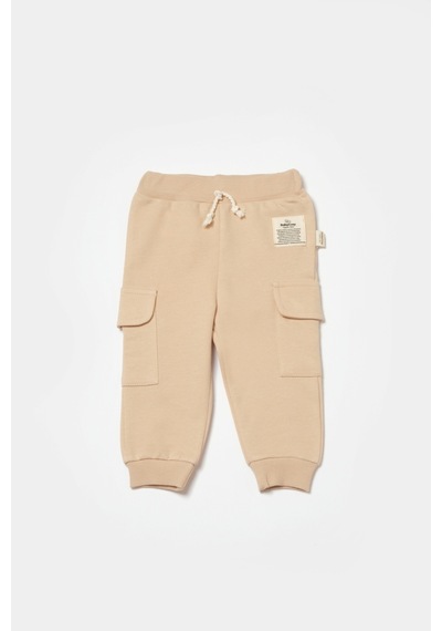 BabyCosy Organik Cepli Pantolon Taş