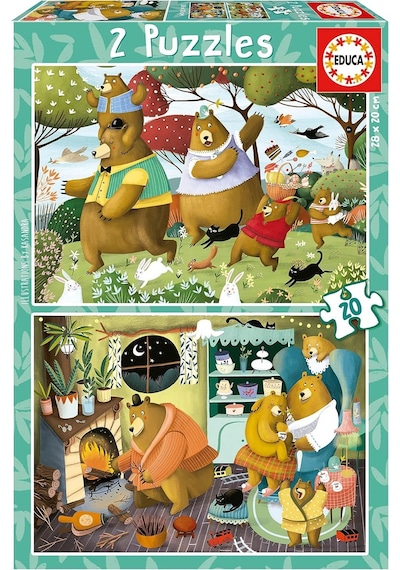 Educa Puzzle - 2x20 Parça Orman Masalları - 3-5 Yaş Kız Ve Erkek Çoduk 1 Adet