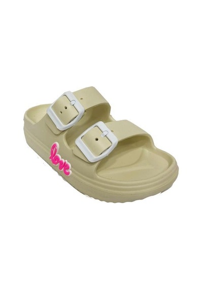 Ayfox 1006-24 Love Yazılı Suya Dayanıklı Kız Çocuk Terlik 31-35 Bej