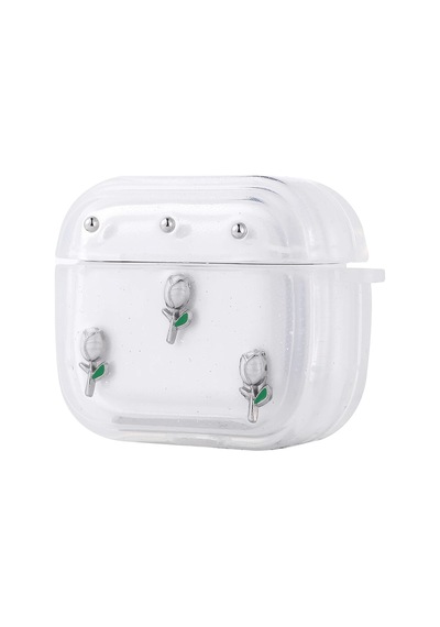 Apple Uyumlu AirPods 4 Lopard Airbag 44 Airbag Tasarımlı Simli Şeffaf Kutup Kılıf Lale