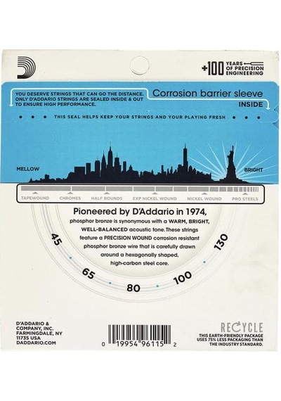 D'addario Epbb170-5 Bas Gitar Tel Seti Long Scale - 45-130 - Phosphor Bronze