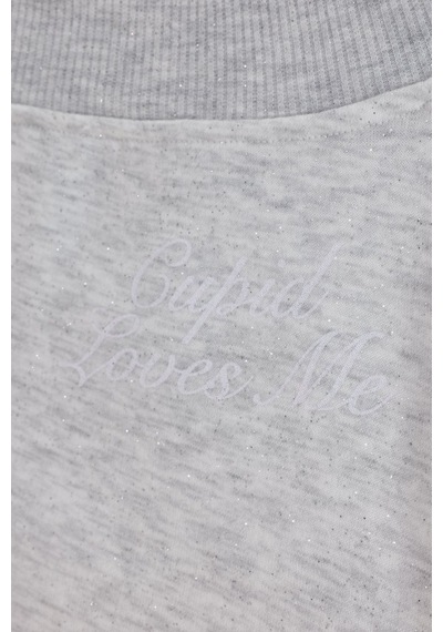 Hiccup Busem Kadın Pamuk Karışımlı Sweatshirt Açık Gri