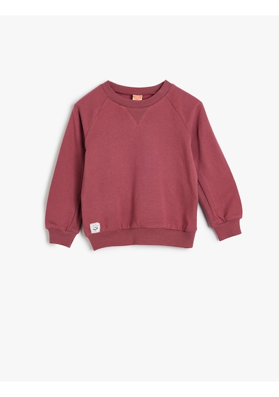 Koton Basic Sweat Uzun Kollu Şardonlu Pamuklu Mor 5wmb10063tk Mor
