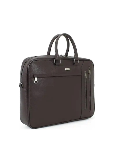 Case Club 2208-5 Laptop Evrak Çantası Büyük Boy 17.3 İnç El Omuz Çantası Kahverengi