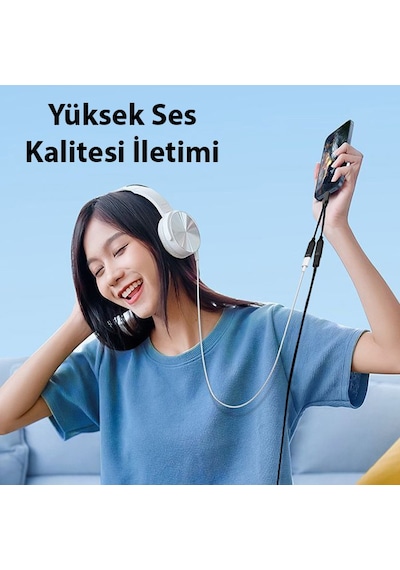Ally Apple Uyumlu iPhone 15 Type-c Şarj + 3.5mm Kulaklık 2in1 Çevirici A